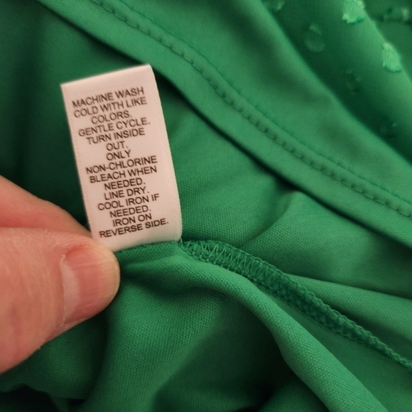 Cato swiss dot Blouse, sz 22/24 kelly green peasant fairy lagenlook oversized - Picture 8 of 10